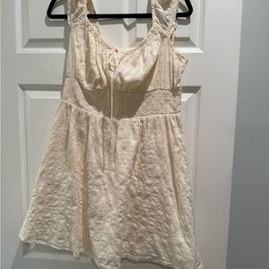 Old Navy Ivory Textured Off the Shoulder Mini Dress